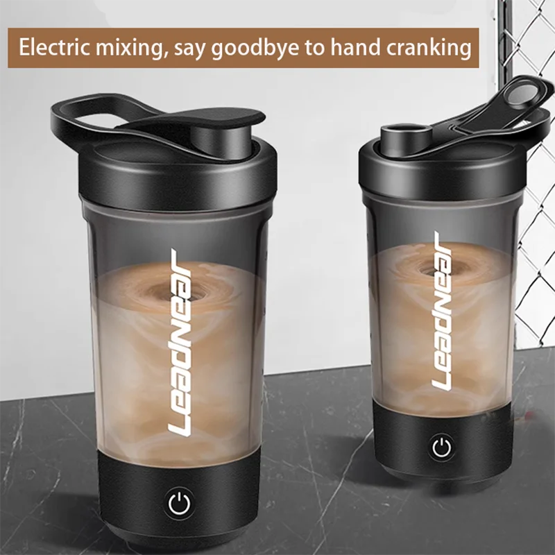 New Women Men Shaker Cup USB Charging Shaker Cup For Protein Shaker Meal Replacement Shake Portable Gym Water Bottle Mixing Cup